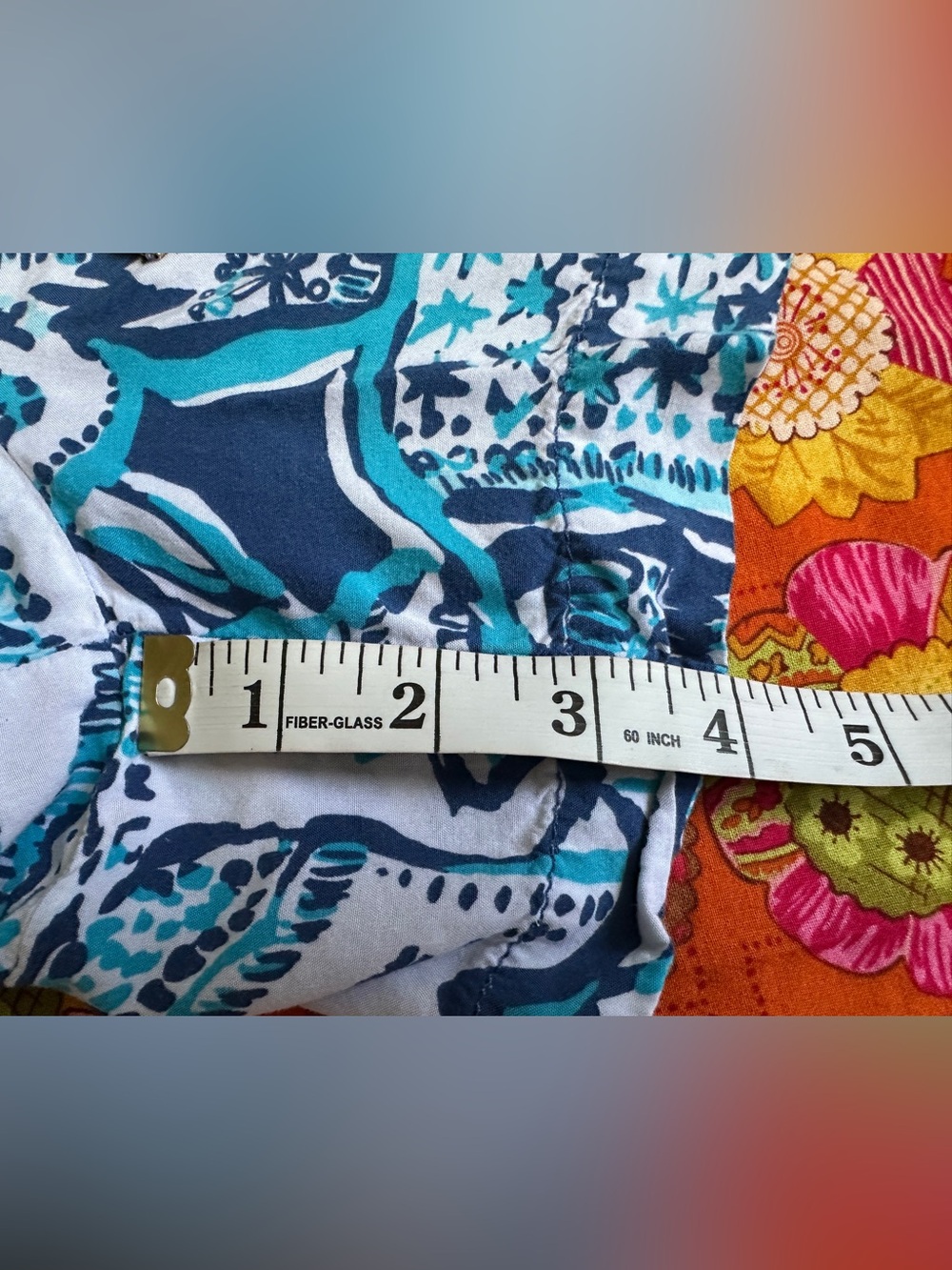 Lilly Pulitzer Teal , Navy & White Printed Elastic-drawstring Waist Shorts - Picture 8 of 11